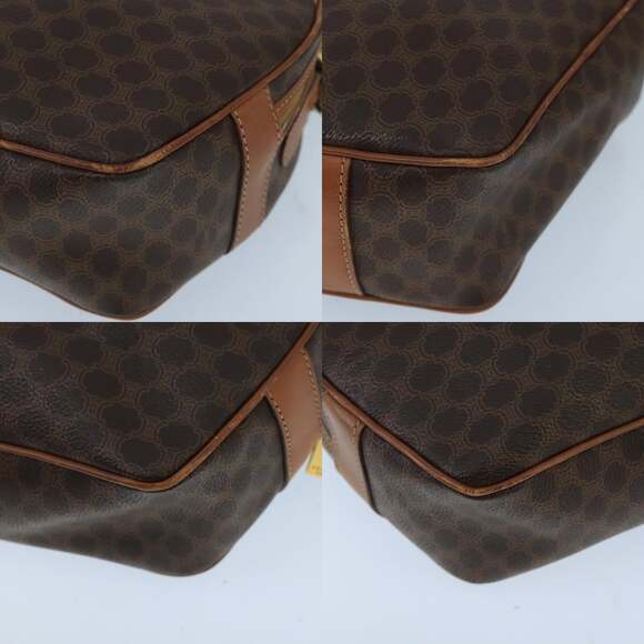 CELINE Macadam Canvas Shoulder Bag Pvc Leather Brown Gold - Picture 10 of 12